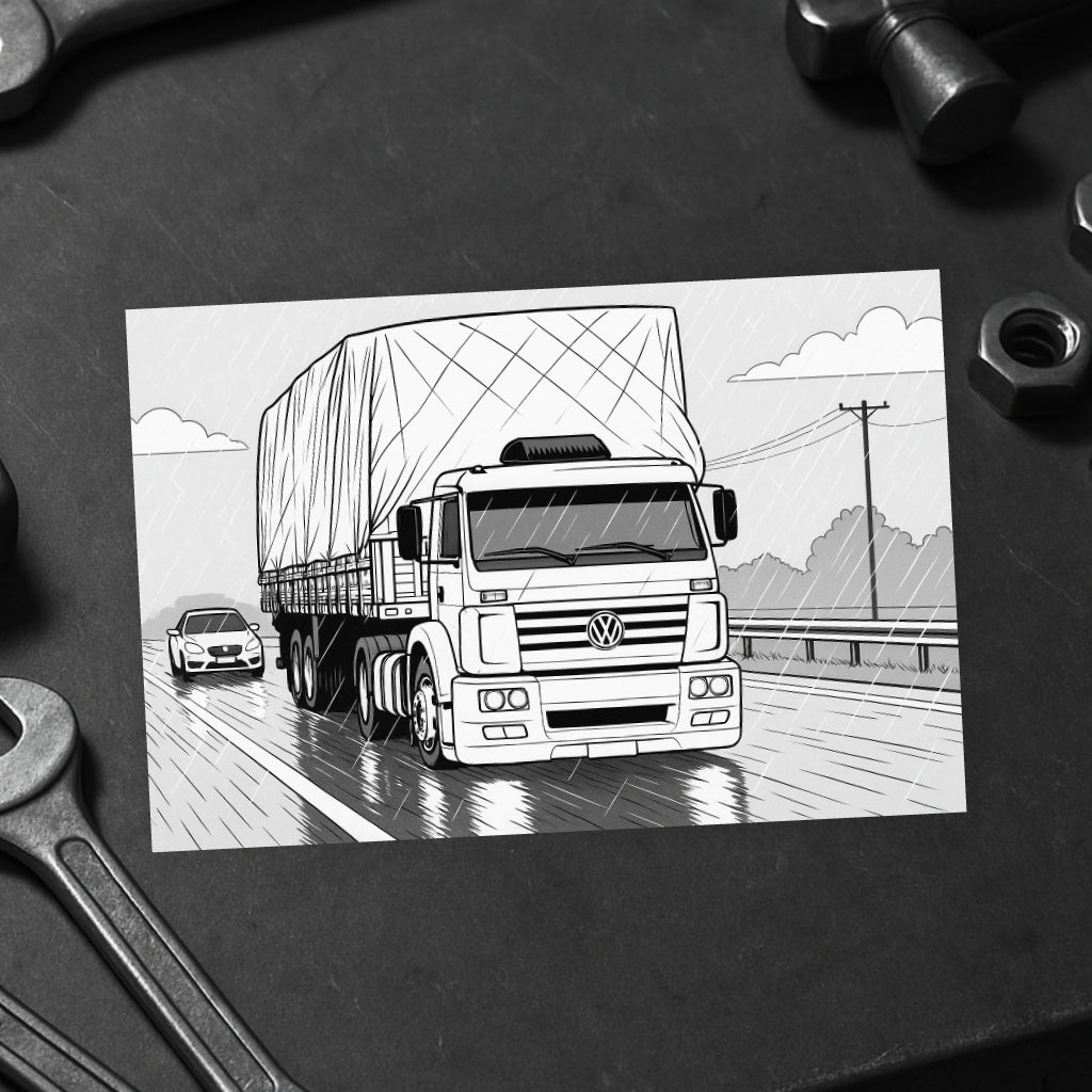 Livro de Colorir 60 Caminhões Estilo Arqueado Brasil - Volvo, Scania, Volkswagen