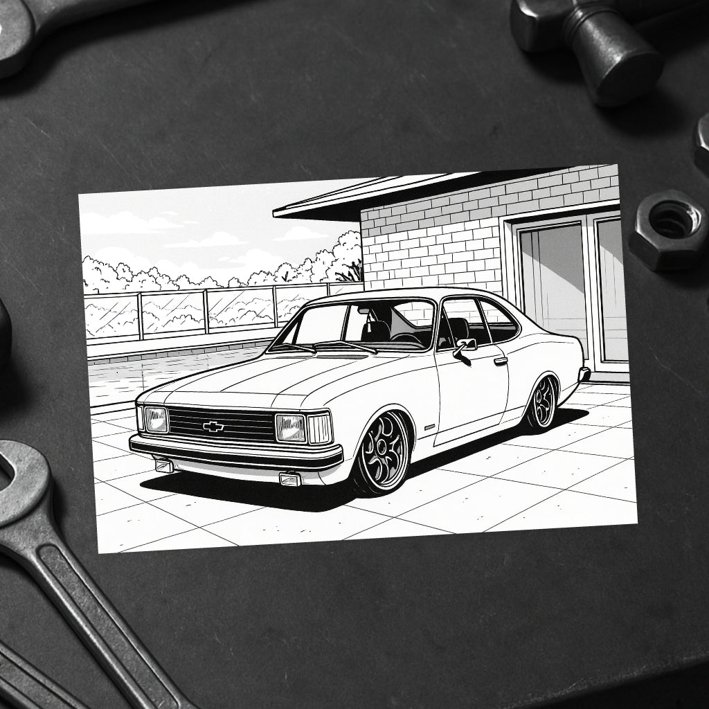 Livro de Colorir 60 Carros Rebaixados Estilo Brasil 2.0 - Chevette, Parati, Astra, Jetta e +