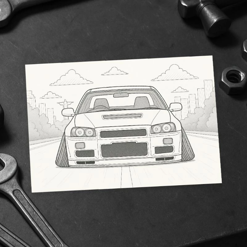 Livro de Colorir 65 Carros Rebaixados Estilo Brasil – Gol, Opala, Chevette, Uno e +