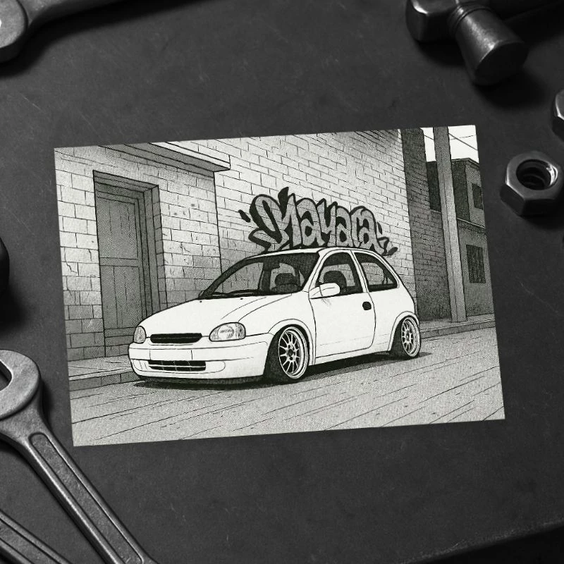 Livro de Colorir 65 Carros Rebaixados Estilo Brasil – Gol, Opala, Chevette, Uno e +