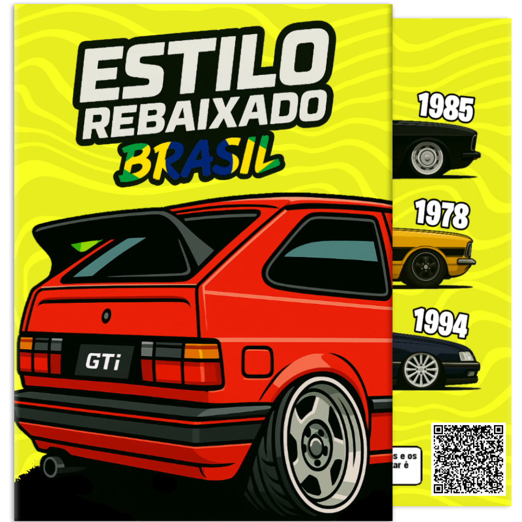 Livro de Colorir 65 Carros Rebaixados Estilo Brasil – Gol, Opala, Chevette, Uno e +