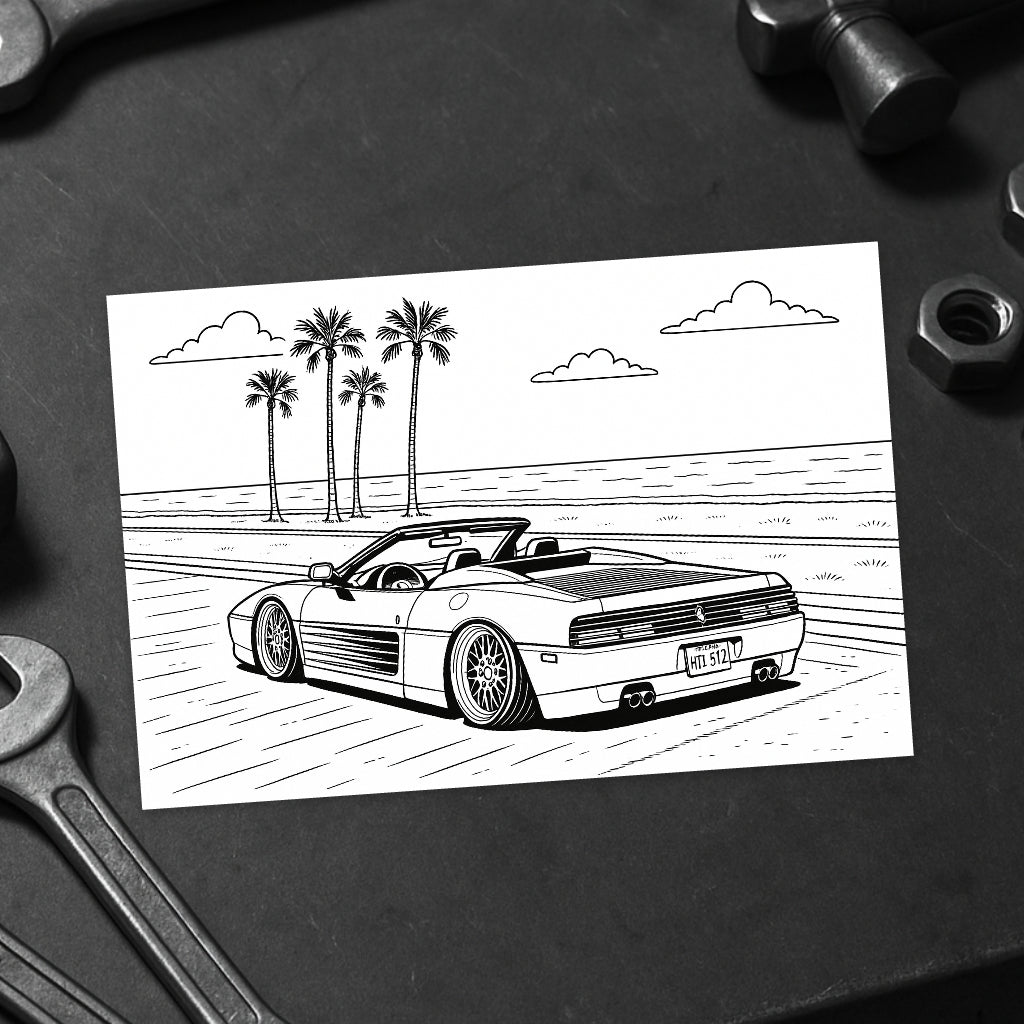 Livro de Colorir 60 Carros INSANOS – Bmw E30, CamaroSS, Mercedes 190E, Fusca