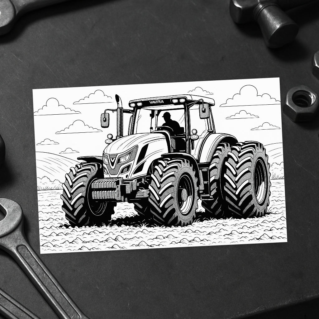 Livro de Colorir 60 Máquinas Estilo Agro Brasil – John Deere, Silverado, Mercedes 1620