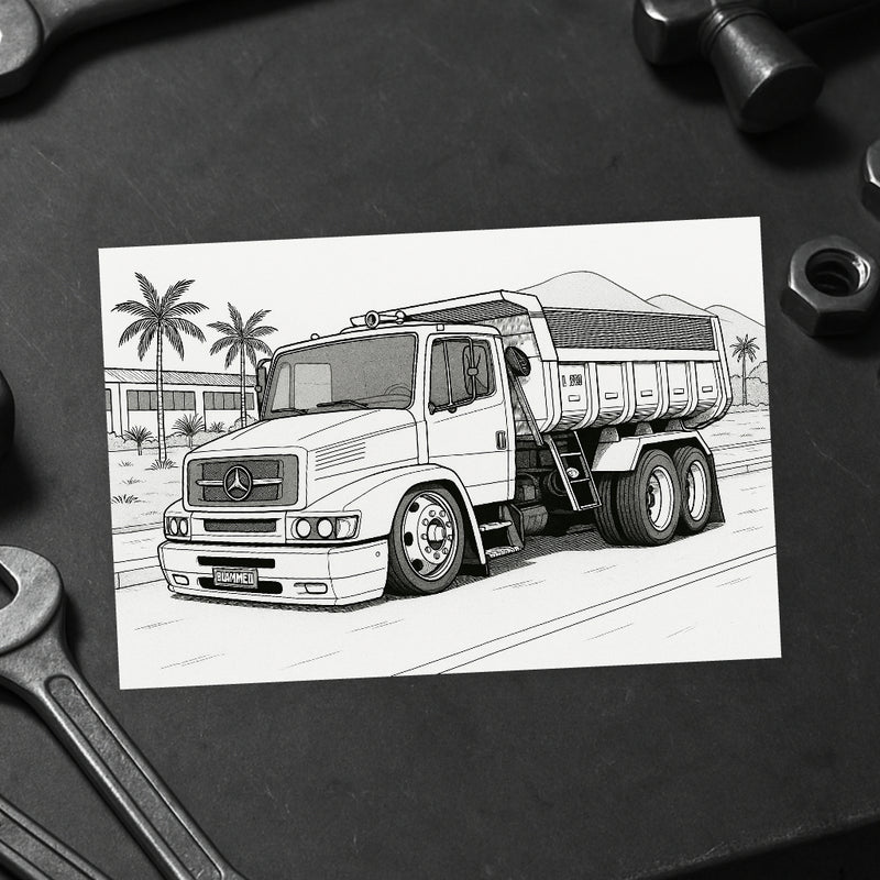 Livro de Colorir 60 Caminhões Estilo Arqueado Brasil - Volvo, Scania, Volkswagen