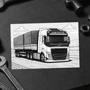 Livro de Colorir 60 Caminhões Estilo Arqueado Brasil - Volvo, Scania, Volkswagen