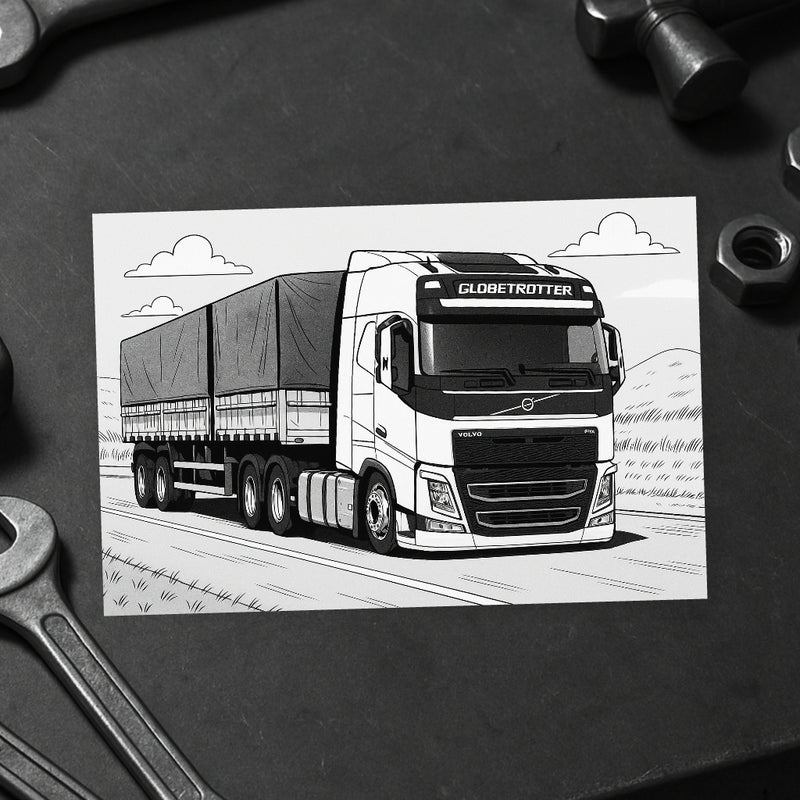 Livro de Colorir 60 Caminhões Estilo Arqueado Brasil - Volvo, Scania, Volkswagen