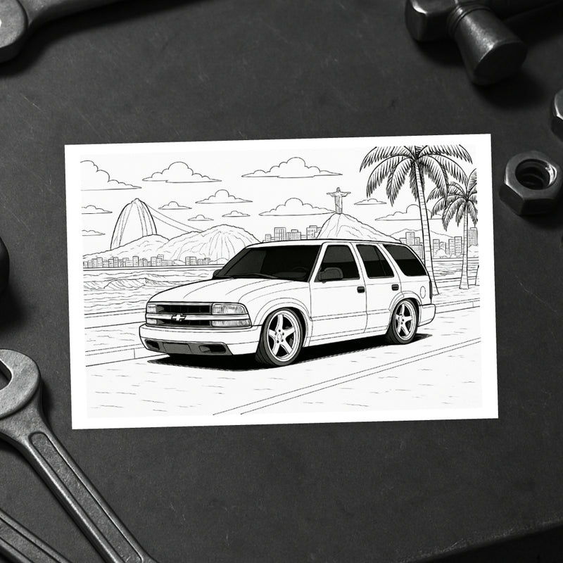 Livro de Colorir 60 Caminhonetes – F250, Hilux, S10, F150, F100