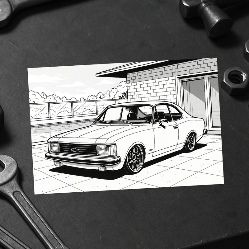 Livro de Colorir 60 Carros Rebaixados Estilo Brasil 2.0 - Chevette, Parati, Astra, Jetta e +