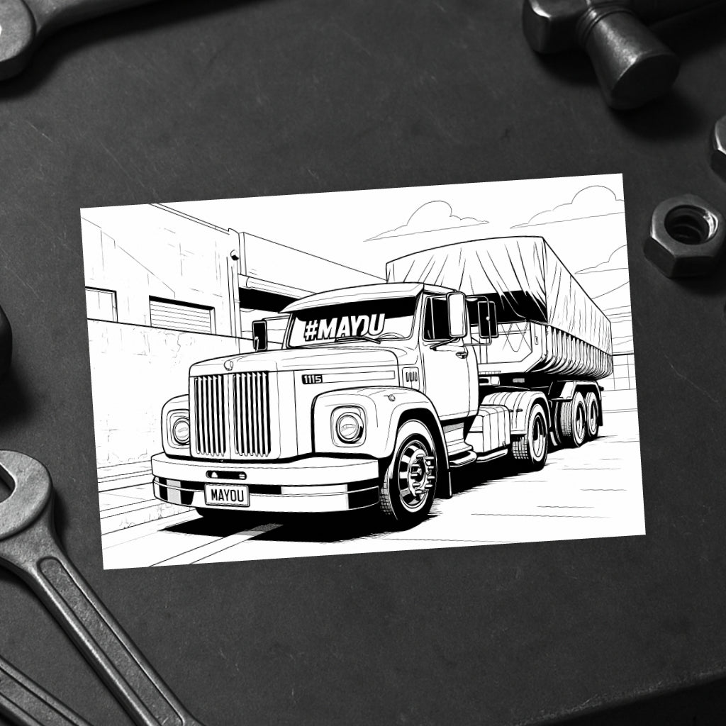 Livro de Colorir 60 Caminhões Estilo Arqueado Brasil - Volvo, Scania, Volkswagen