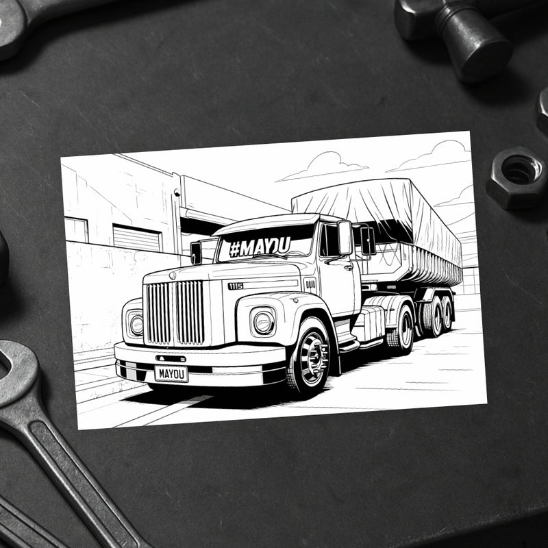 Livro de Colorir 60 Caminhões Estilo Arqueado Brasil - Volvo, Scania, Volkswagen