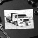 Livro de Colorir 60 Caminhões Estilo Arqueado Brasil - Volvo, Scania, Volkswagen