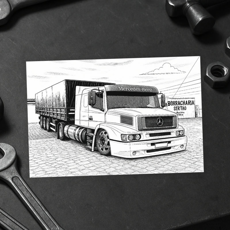 Livro de Colorir 60 Caminhões Estilo Arqueado Brasil - Volvo, Scania, Volkswagen