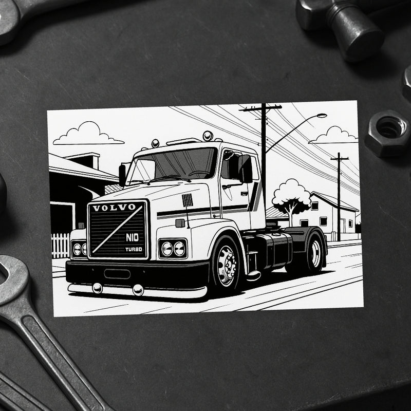 Livro de Colorir 60 Caminhões Estilo Arqueado Brasil - Volvo, Scania, Volkswagen