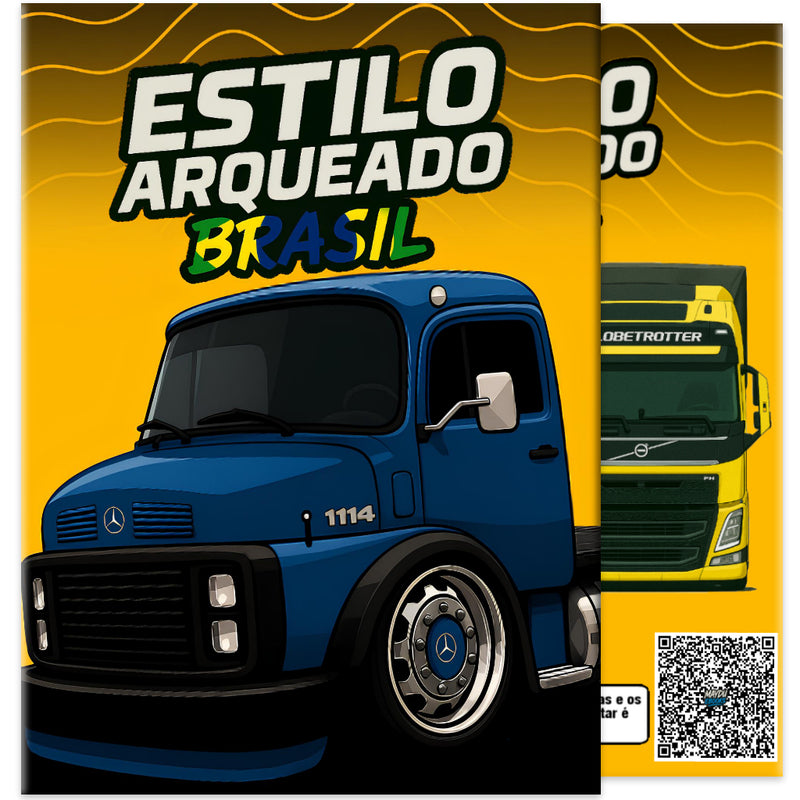 Livro de Colorir 60 Caminhões Estilo Arqueado Brasil - Volvo, Scania, Volkswagen